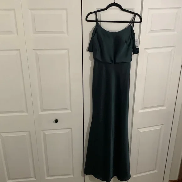 deep emerald bridesmaid dresses Grace Loves Lace Anya Eco Gold main image 0